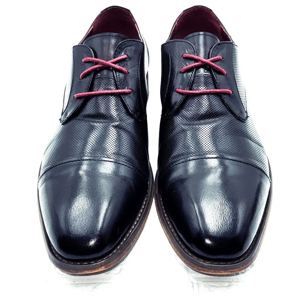 Vintage Foundry Co Oxfords Mens 9.5 Black Excellent Cap Toe Leather VF1004-SE